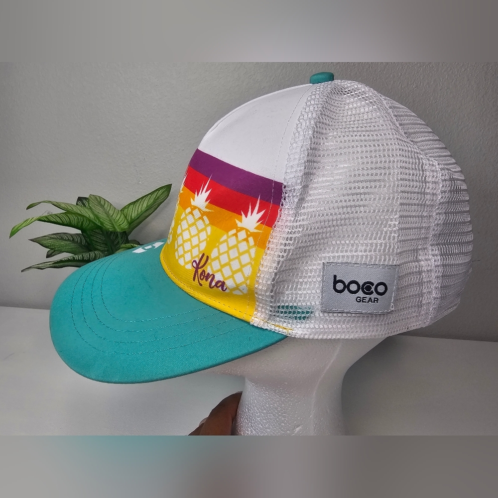 BOCO Gear Kona Trucker Hat Pineapple Print Mesh Snapback Cap Bring tropical vibe
